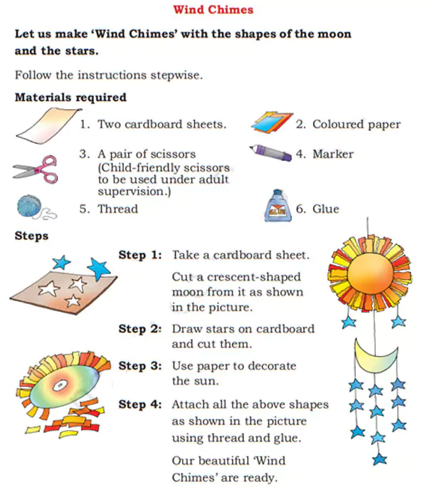 How to make windchimes. NCERT Class 3 English Santoor Chapter 11 Chanda Mama Counts the Stars